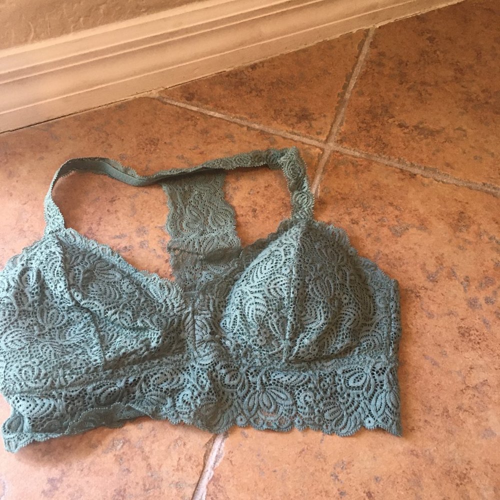 New Without Tags-Sage Colored Lace Bra